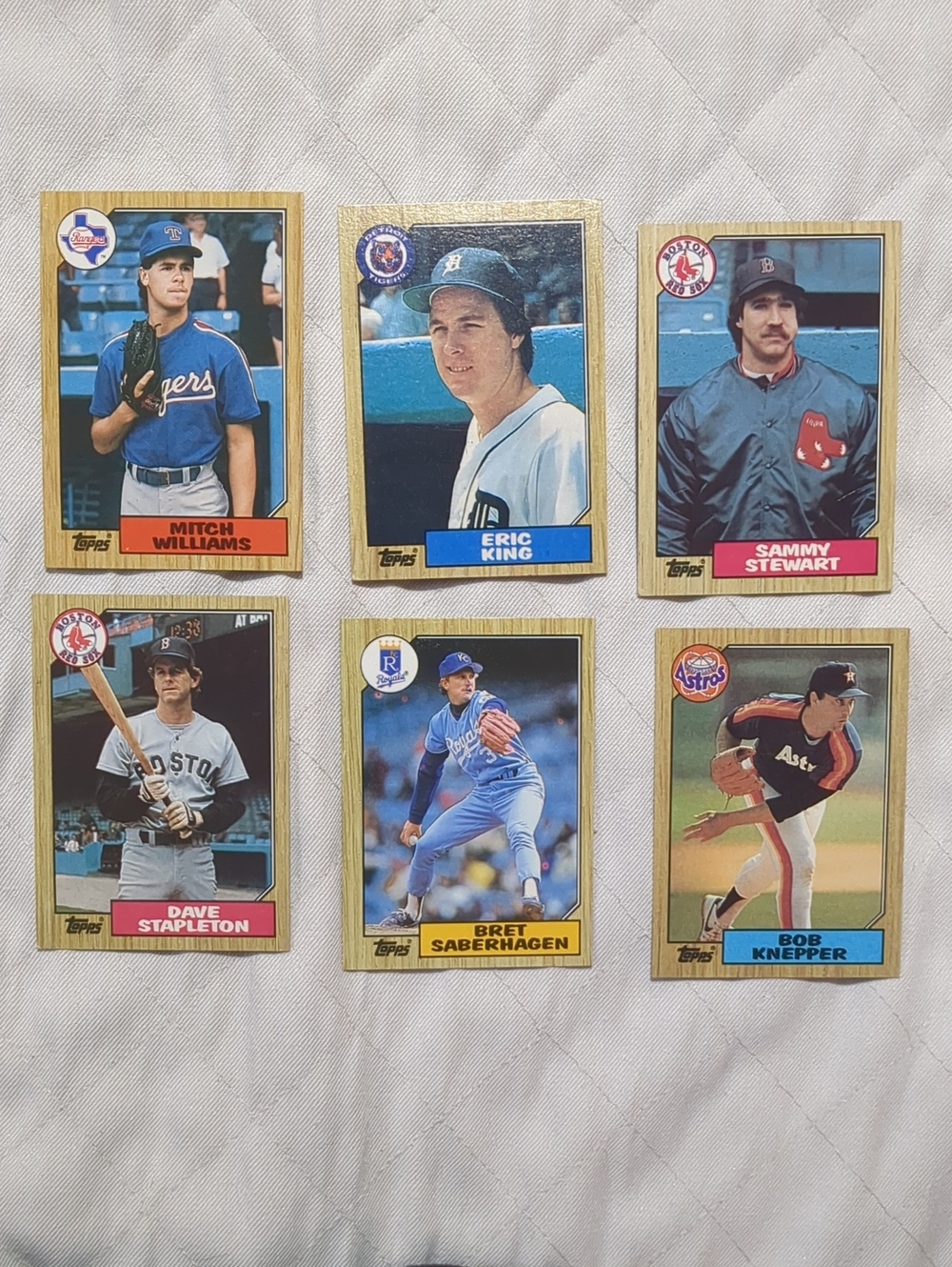 Topps Baseball Card Lot with Blue, Red, White Accents